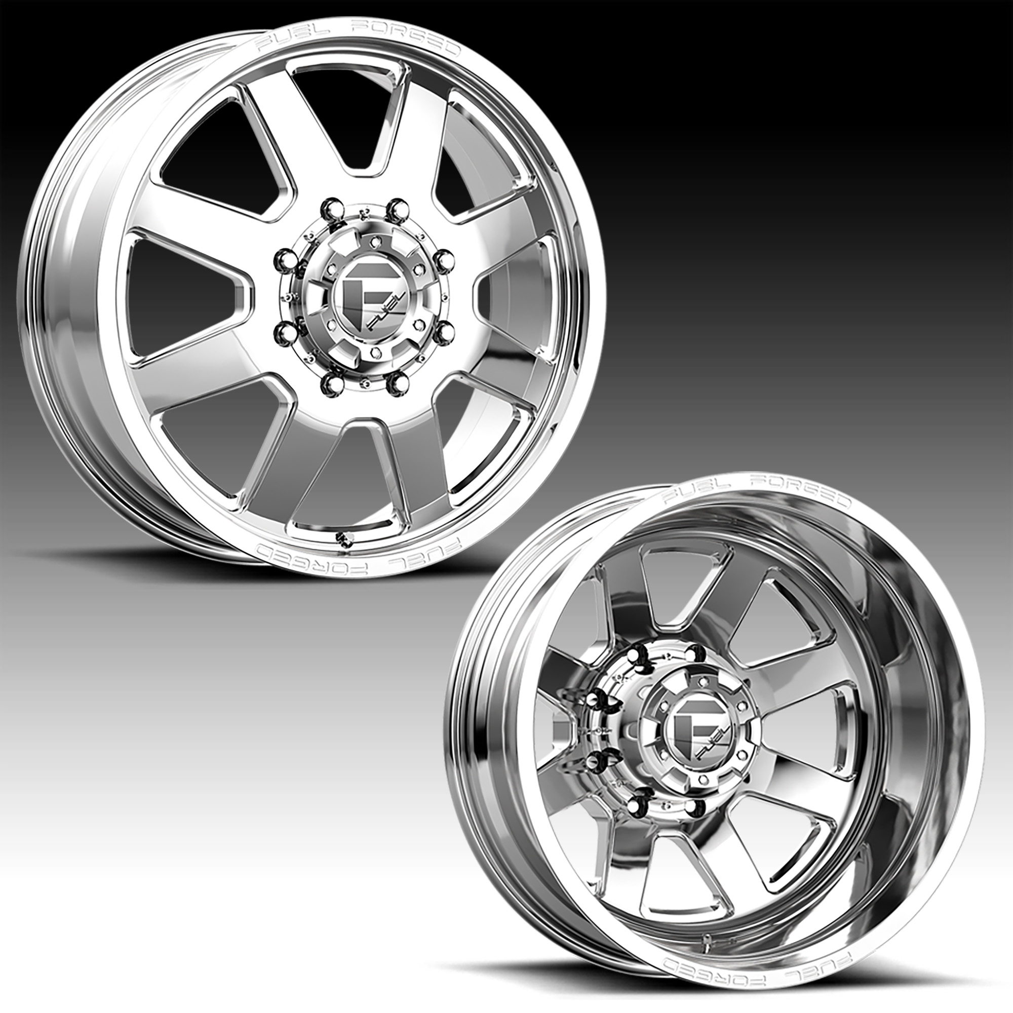 Fuel FF09D 8Lug Polished Dually Custom Truck Wheels FF09D 8L